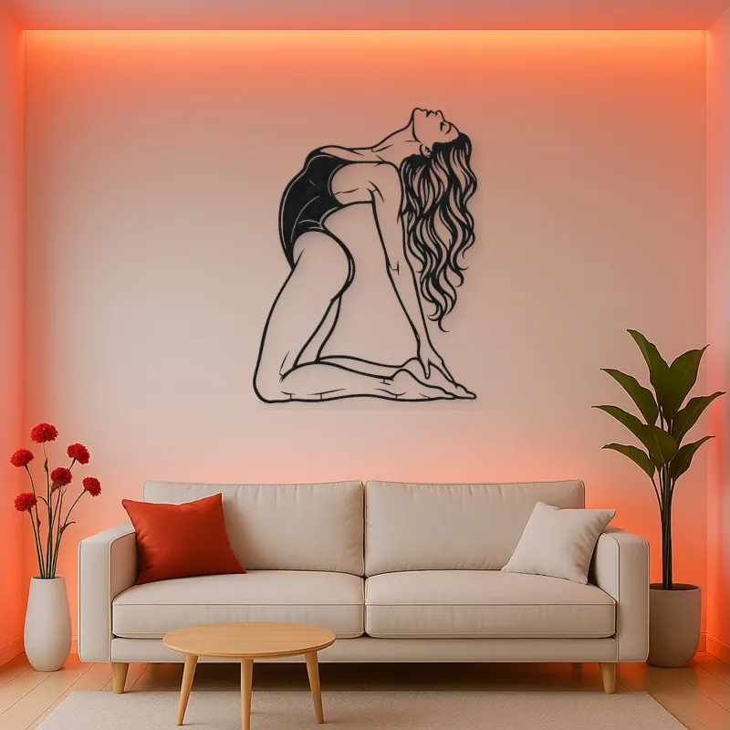 Arched Back Pose Metal Wall Art | Movement Silhouette Decor