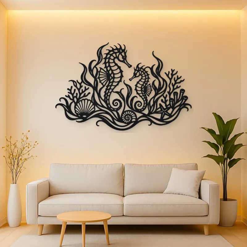 Seahorse Garden Metal Wall Art | Coastal and Nautical Wall Decor