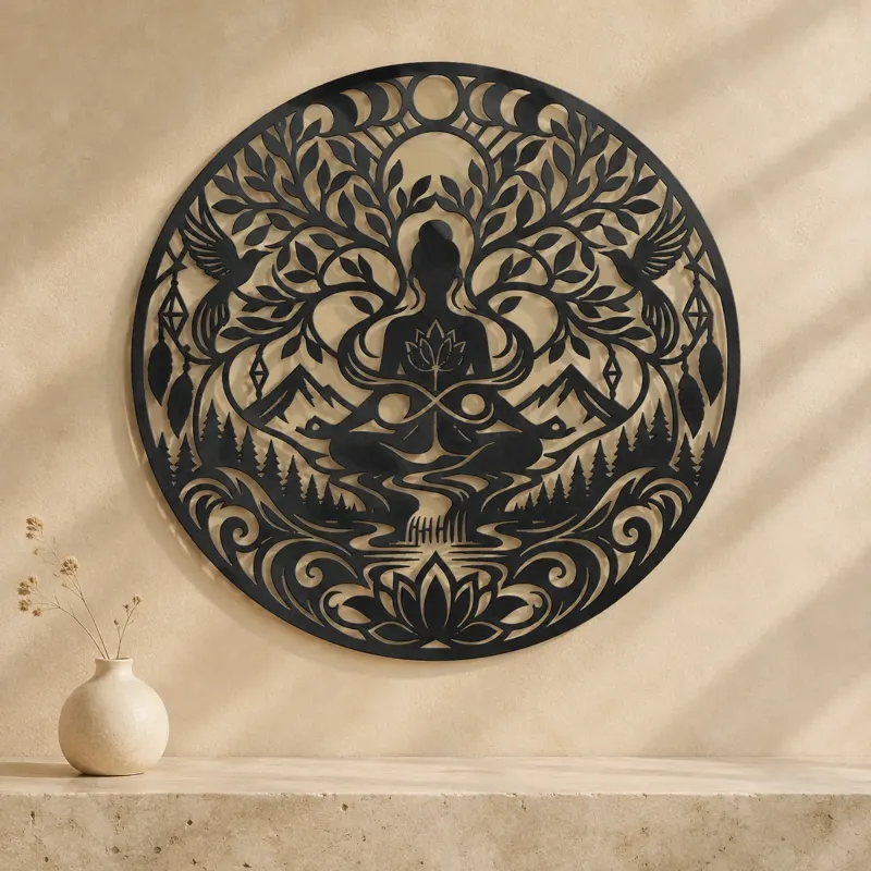 Infinite Peace Flow Metal Wall Art | Spiritual Boho Metal Decor - lifestyle view 3