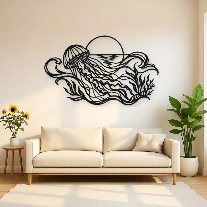 Jellyfish Drift Metal Wall Art | Coastal and Nautical Wall Decor