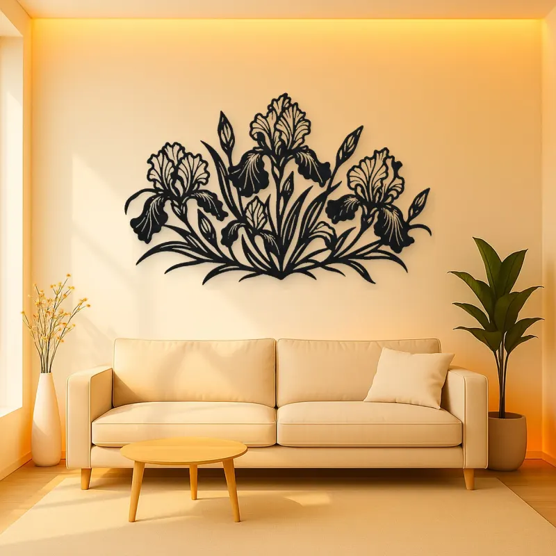 Iris Garden Metal Wall Art | Botanical Metal Wall Decor