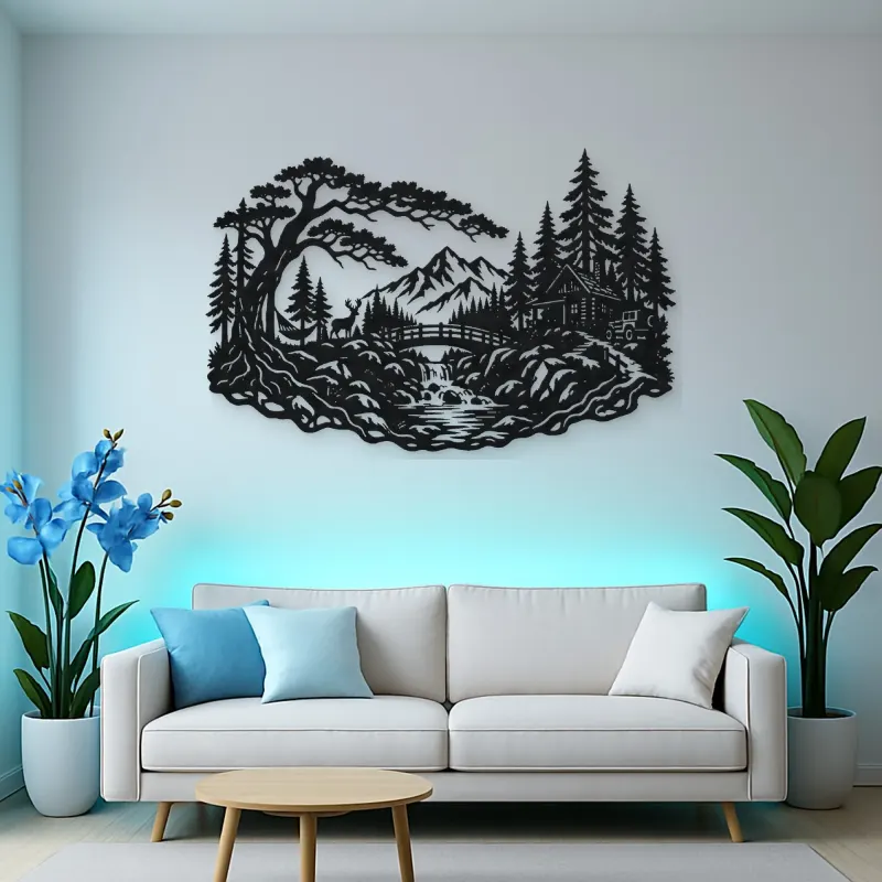 Secret Forest Bridge Metal Wall Art | Travel and City Wall Decor