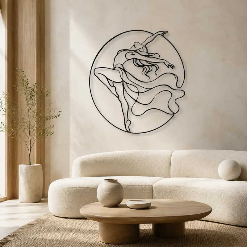 Contemporary Back Arch Metal Wall Art | Dance Silhouette Wall Decor - lifestyle view 3