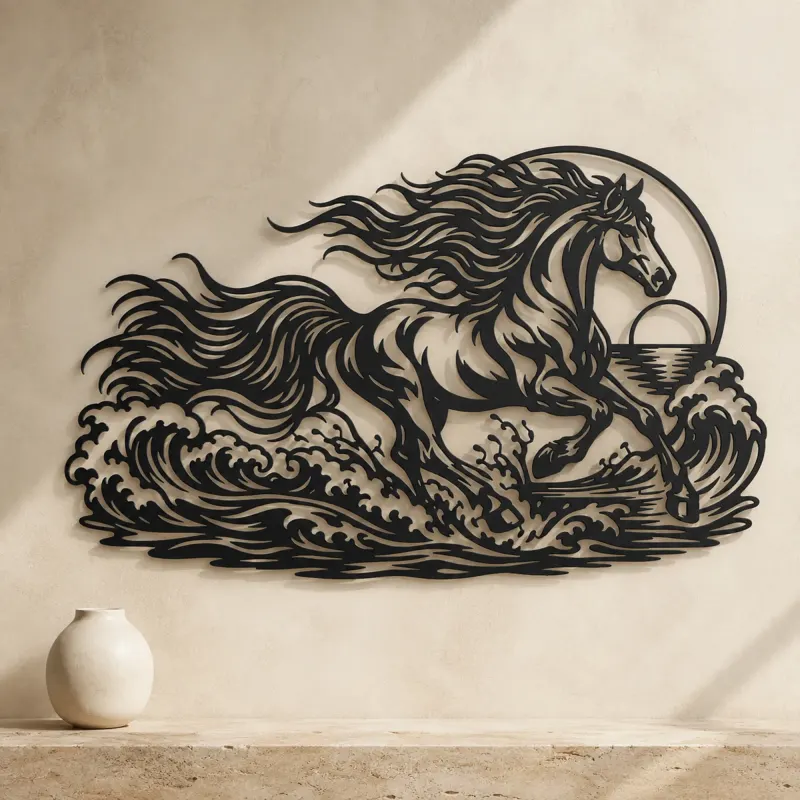 Horse Ocean Gallop Metal Wall Art | Equestrian Wall Decor - lifestyle view 3