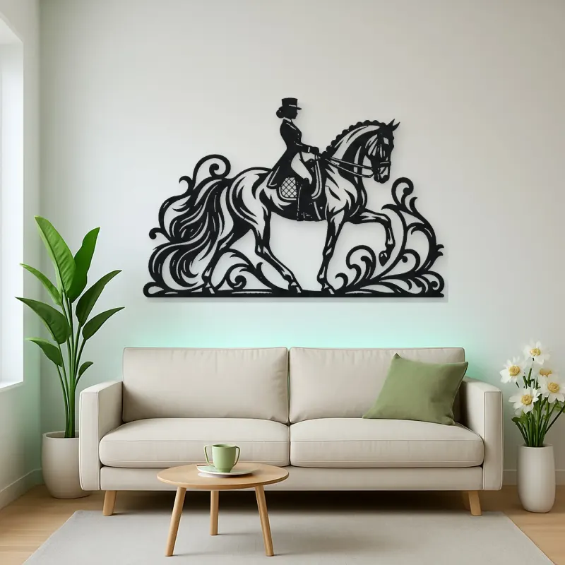 Dressage Elegance Metal Wall Art | Equestrian Wall Decor