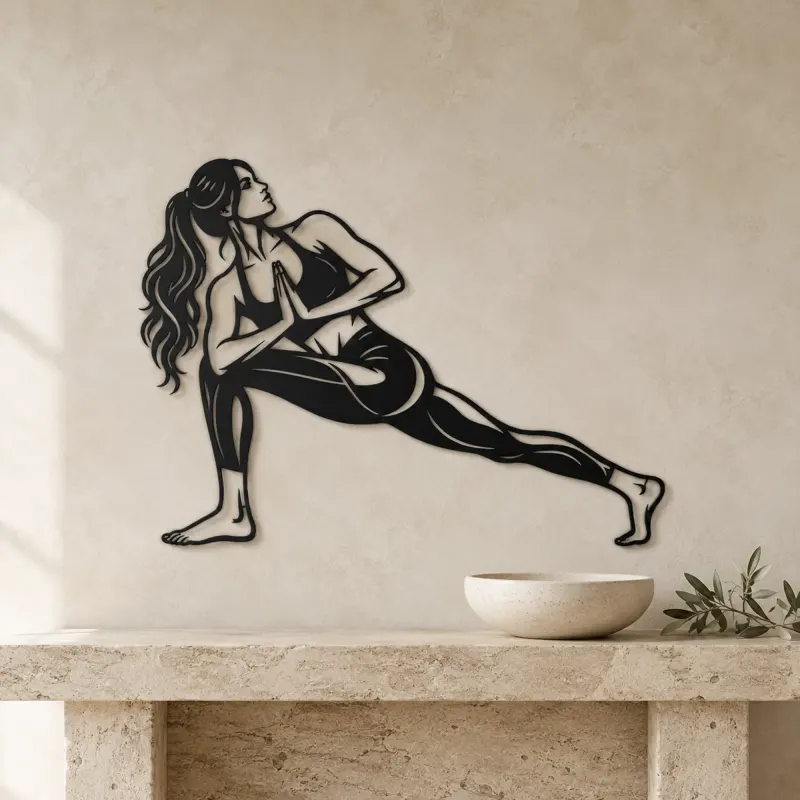 Twisted Lunge Metal Wall Art | Movement Silhouette Decor - lifestyle view 3