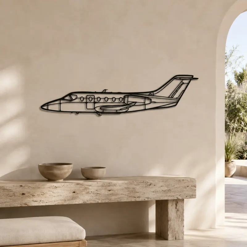 Hawker 400 Airplane Silhouette Metal Wall Art, Metal Aircraft Silhouette, Aviation Wall Decor, Aviator Decor - lifestyle view 3