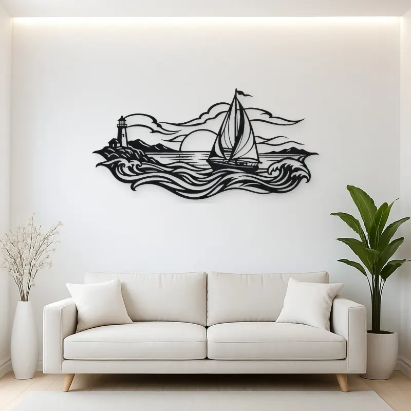 Sailboat Horizon Metal Wall Art | Coastal and Nautical Wall Decor
