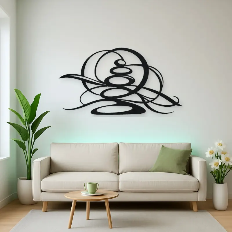 Zen Stone Arcs Metal Wall Art | Modern Abstract Metal Decor