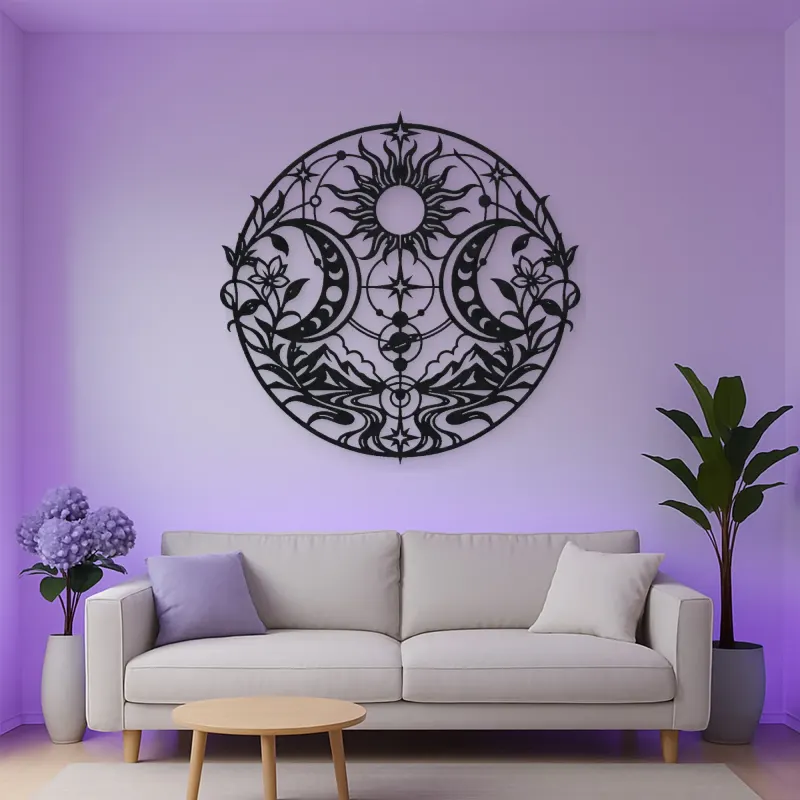 Twin Crescent Balance Metal Wall Art | Modern Abstract Metal Decor