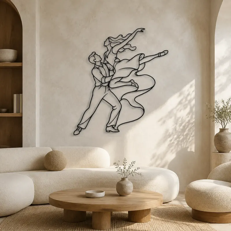 Swing Dance Lift Metal Wall Art | Couple Dance Wall Decor - lifestyle view 3