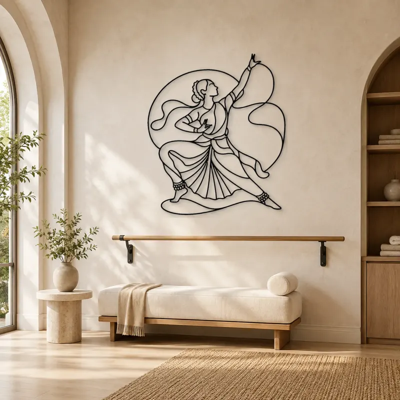 Décoration murale en métal "Pose Bharatanatyam" | Décor mural silhouette danse