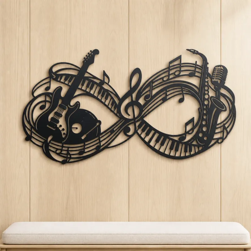Infinite Melody Loop Metal Wall Art | Music Room Wall Decor - lifestyle view 5