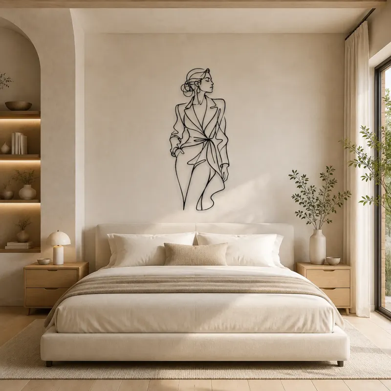 Fashion Editorial Profile Metal Wall Art | Fashion Figure Wall Decor - lifestyle view 2