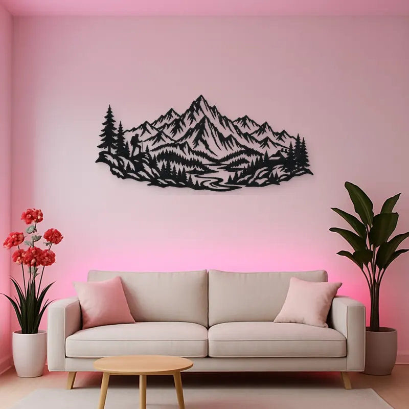 Jagged Adventure Range Metal Wall Art | Nature Silhouette Decor