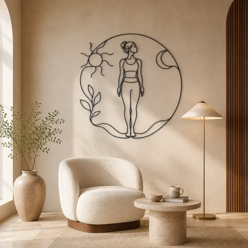 Mountain Pose Flow Metal Wall Art | Yoga and Meditation Wall Decor - lifestyle view 5