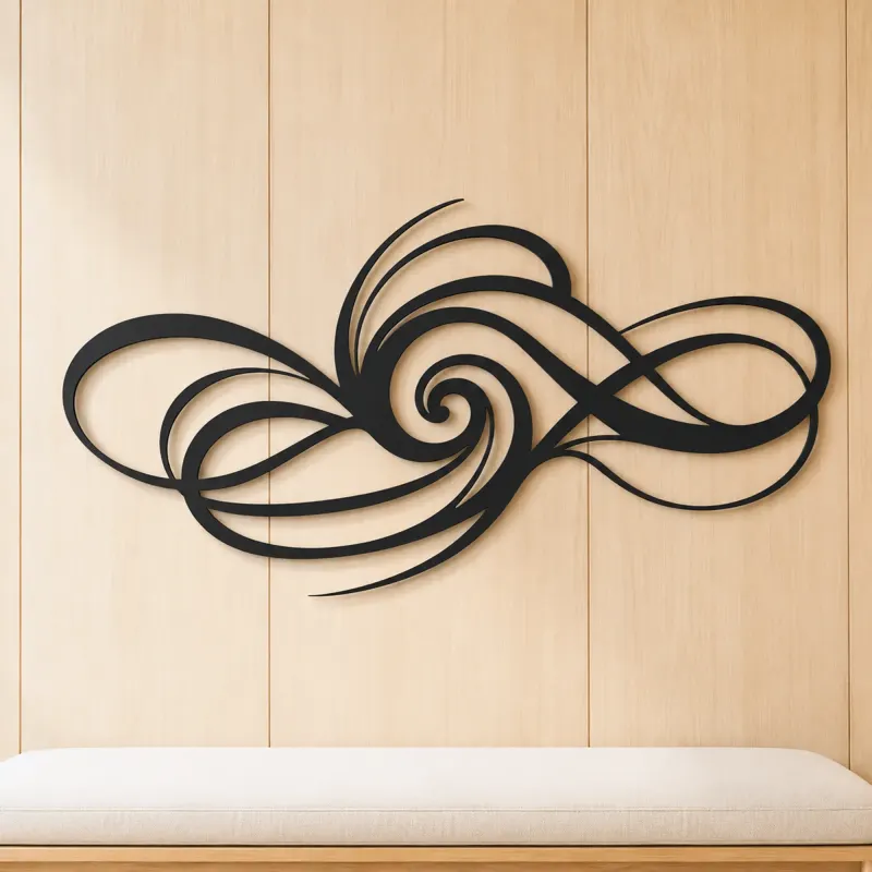 Minimal Spiral Motion Metal Wall Art | Modern Abstract Metal Decor - lifestyle view 5