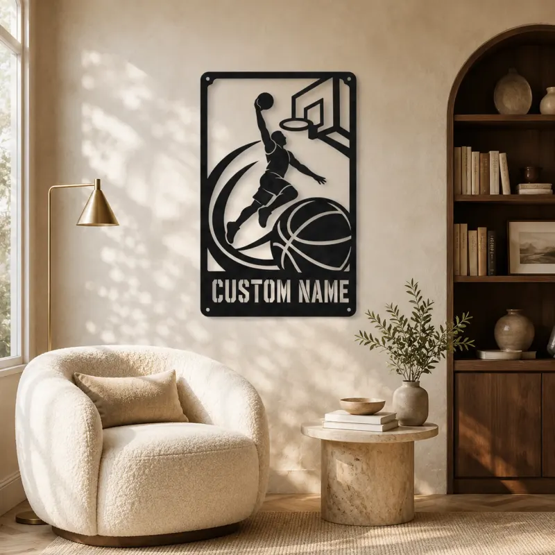 Personalized Basketball Dunk Metal Wall Art - lifestyle view 5