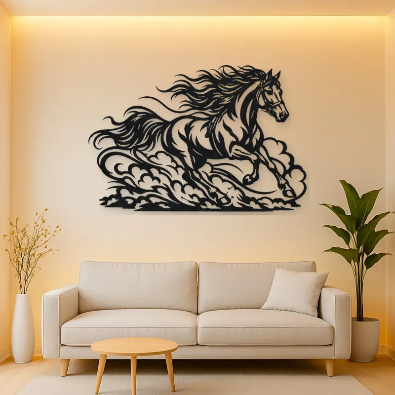Galloping Dust Flow Metal Wall Art | Equestrian Wall Decor