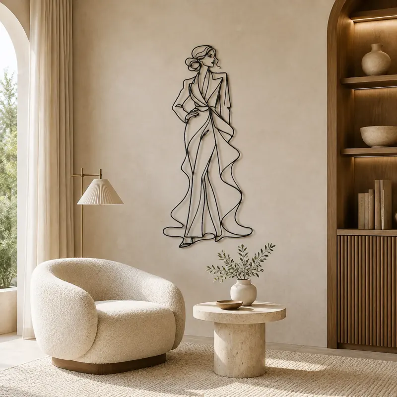 Fluid Fabric Model Metal Wall Art | Fashion Figure Wall Decor - lifestyle view 5