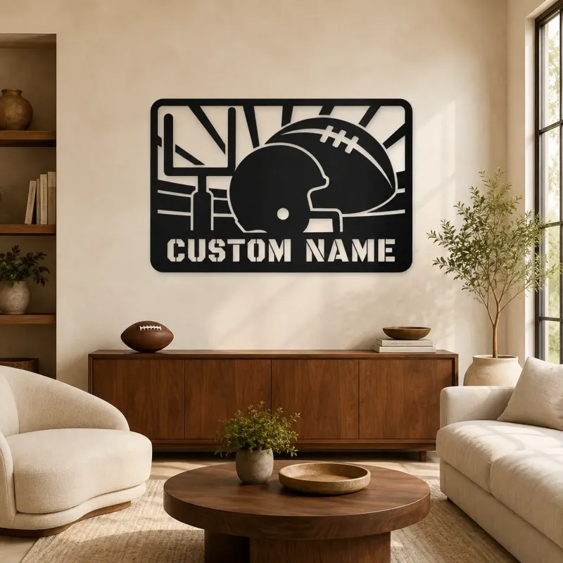 Décoration murale en métal personnalisée Casque de Football avec Buts