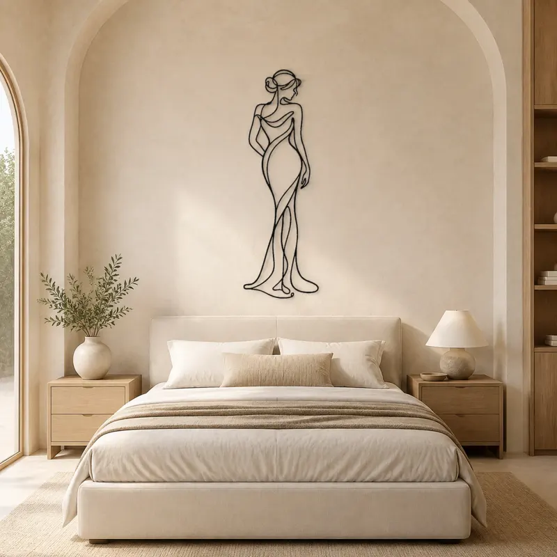 Standing Contrapposto Metal Wall Art | Feminine Figure Wall Decor - lifestyle view 2