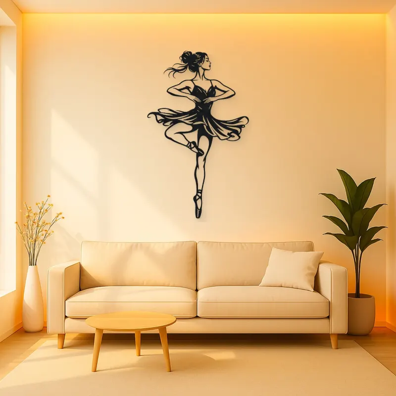 Ballet Pirouette Metal Wall Art | Movement Silhouette Decor
