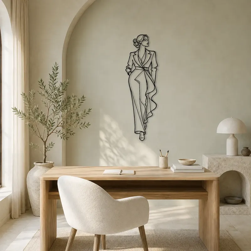 Elegant Legline Model Metal Wall Art | Fashion Figure Wall Decor - lifestyle view 4