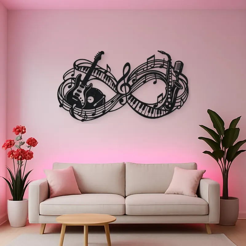 Infinite Melody Loop Metal Wall Art | Music Room Wall Decor