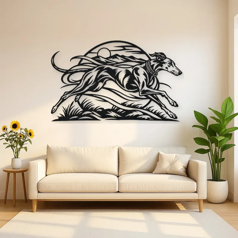 Greyhound Motion Metal Wall Art | Pet Lover Silhouette Decor