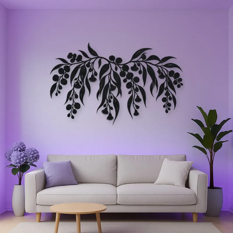 Eucalyptus Cascade Metal Wall Art | Botanical Metal Wall Decor