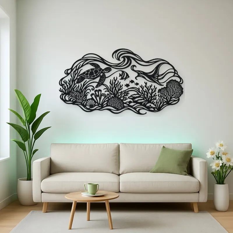 Coral Reef Rhythm Metal Wall Art | Coastal and Nautical Wall Decor