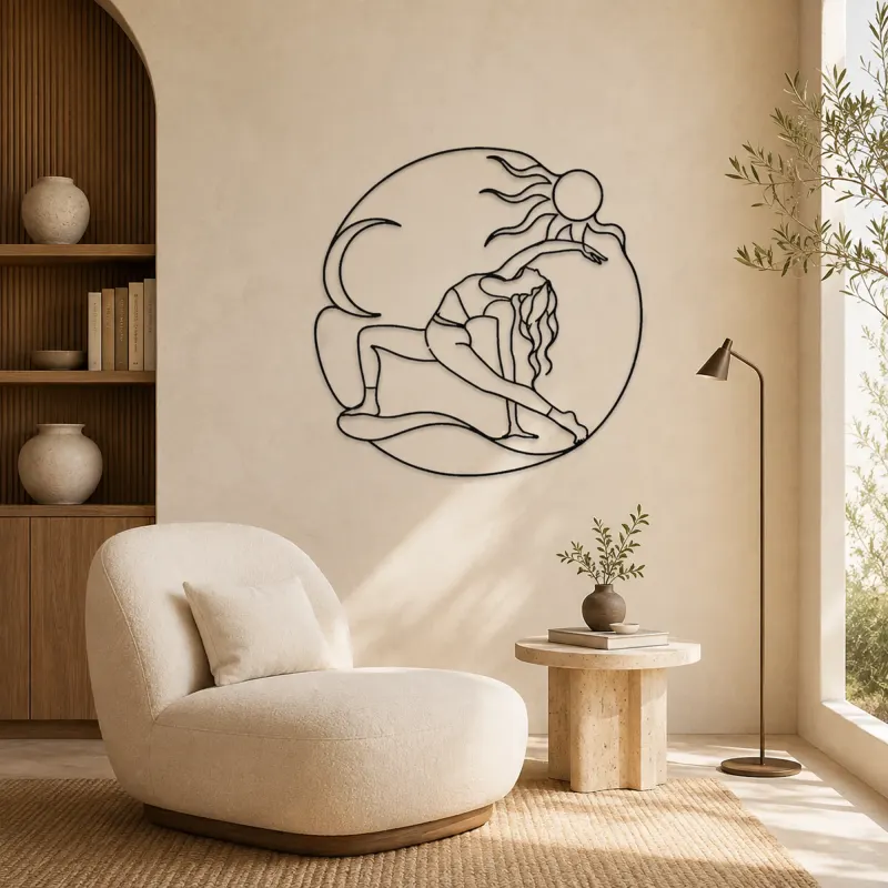 Wild Thing Arc Metal Wall Art | Yoga and Meditation Wall Decor - lifestyle view 5