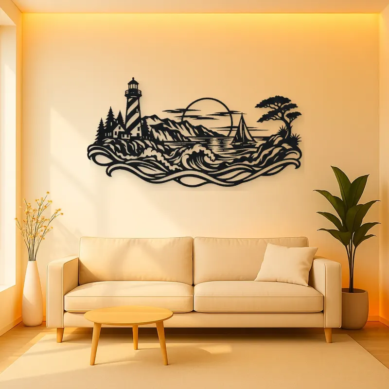 Lighthouse Coastline Metal Wall Art | Coastal and Nautical Wall Decor