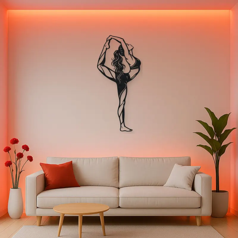 Standing Backbend Metal Wall Art | Movement Silhouette Decor