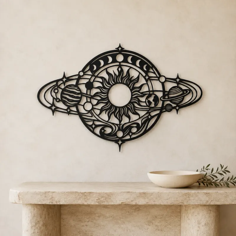 Orbiting Planets Flow Metal Wall Art | Modern Abstract Metal Decor - lifestyle view 3