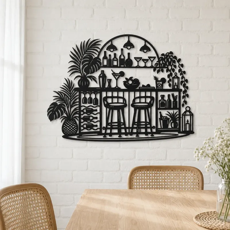 Cocktail Bar Flow Metal Wall Art | Cozy Home Metal Decor - lifestyle view 4