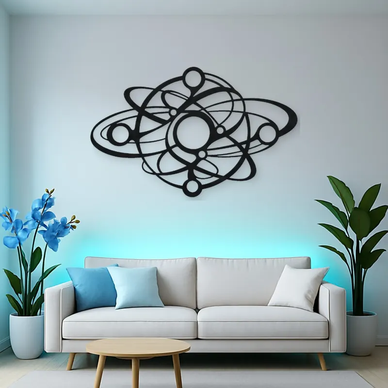 Orbiting Circle Harmony Metal Wall Art | Modern Abstract Metal Decor