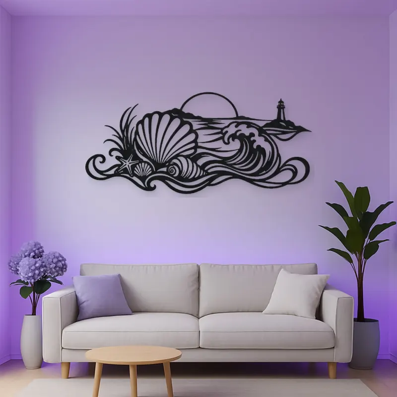 Shell and Tide Metal Wall Art | Coastal and Nautical Wall Decor