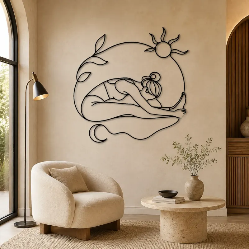 Seated Forward Fold Metal Wall Art | Yoga and Meditation Wall Decor - lifestyle view 5