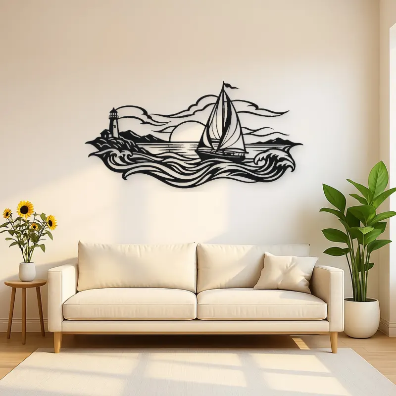 Sailboat Horizon Metal Wall Art | Coastal and Nautical Wall Decor