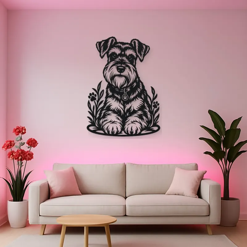 Schnauzer Portrait Metal Wall Art | Pet Lover Silhouette Decor
