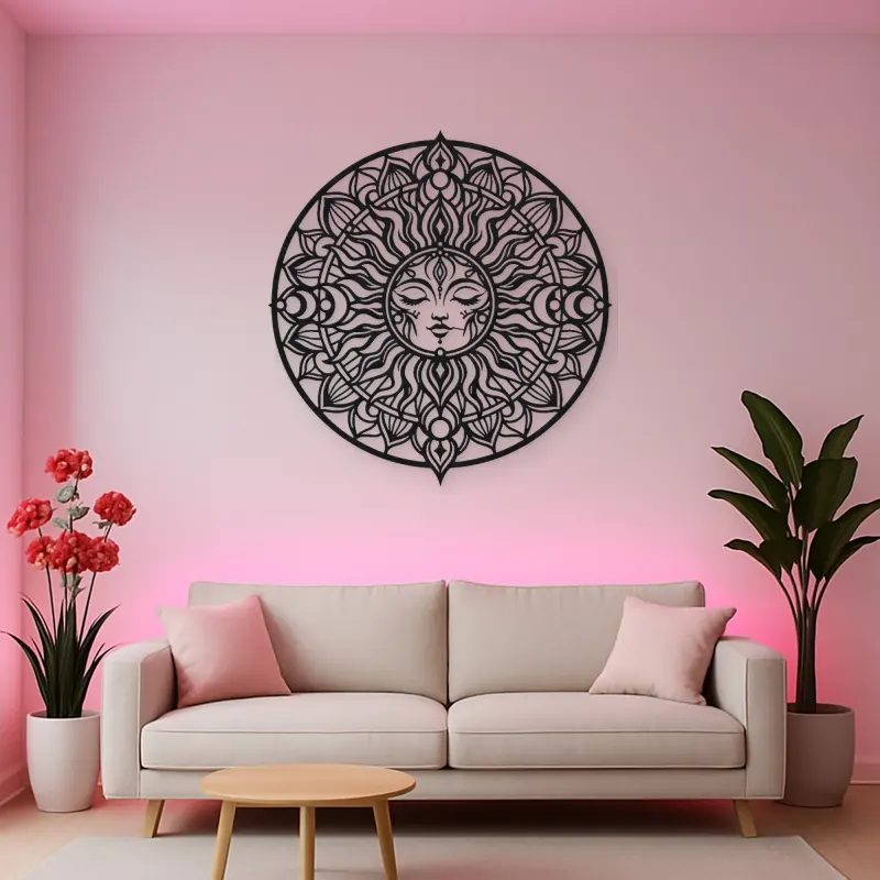 Mandala Sun Metal Wall Art | Spiritual Boho Metal Decor