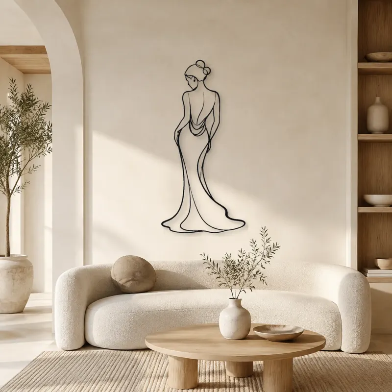 Insegna in Metallo Fashion Back Silhouette | Decorazione da Parete Figura di Moda
