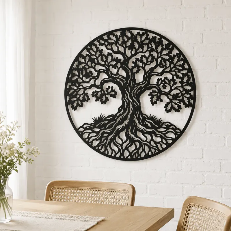 Oak Tree Strength Metal Wall Art | Botanical Metal Wall Decor - lifestyle view 4