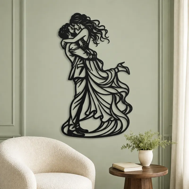 Newlywed Lift Metal Wall Art | Romantic Couple Decor - lifestyle view 2