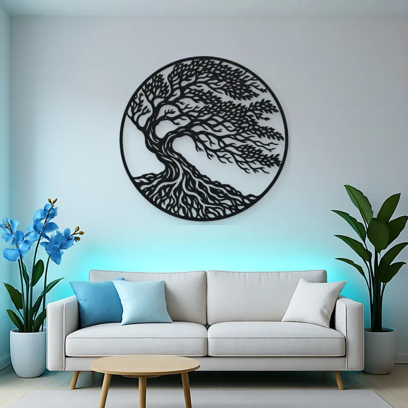 Windblown Tree Metal Wall Art | Botanical Metal Wall Decor