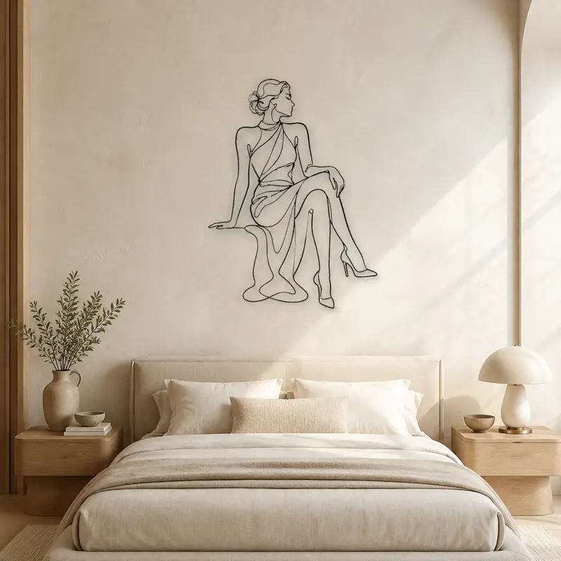 Crossed Leg Fashion Pose Metal Wall Art | Fashion Figure Wall Decor - lifestyle view 3