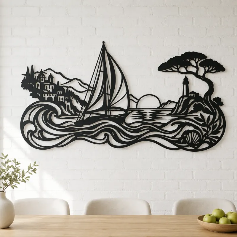 Mediterranean Sail Metal Wall Art | Coastal and Nautical Wall Decor - lifestyle view 4