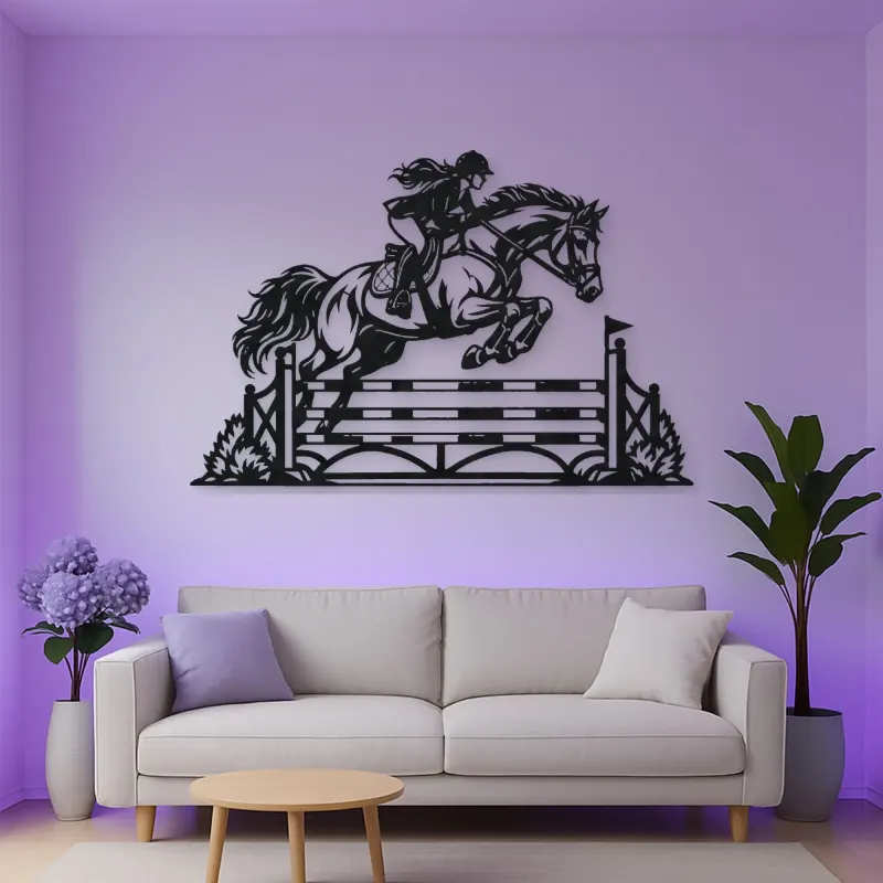 Show Jumping Moment Metal Wall Art | Equestrian Wall Decor
